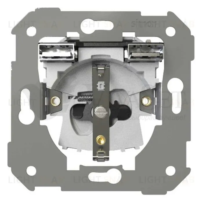 Simon Schuko Розетка с заземлением, шторками 2Р+Е 16A 250В и зарядным устройством 2хUSB 2.1А S75 7501432-039 7501432-039