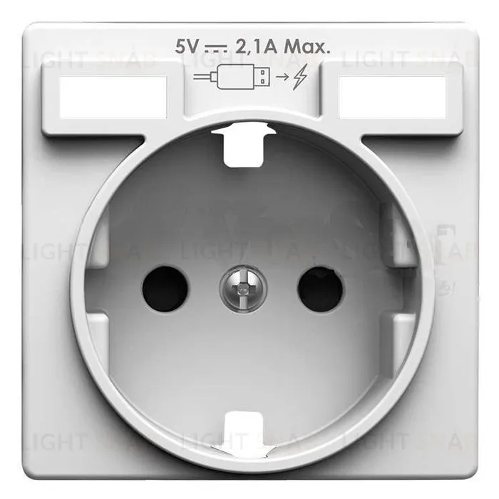Simon 82 Concept Белый матовый Накладка для розетки Schuko с зарядным устройством 2хUSB 8200049-090 8200049-090
