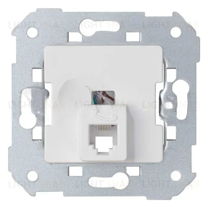 Simon 75 Мех Белая Розетка ТЛФ с супортом 4 контакта 75480-30 75480-30