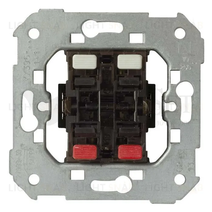 Simon 75 Мех Выключатель кнопочный сдвоенный (нормально-разомкнутый) 10АХ 250V 75396-39 75396-39