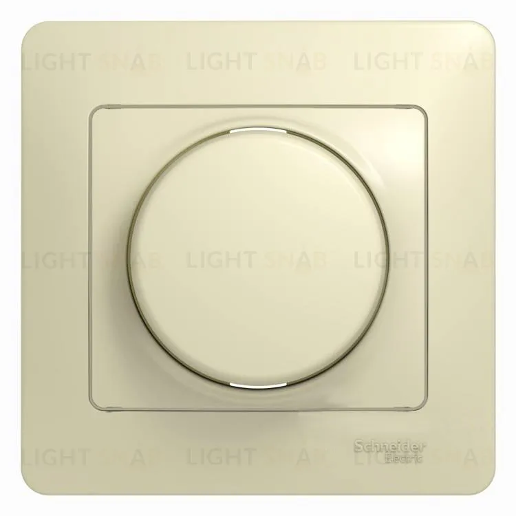 Светорегулятор поворотный Schneider Electric Glossa от 60 до 300 Вт. для ламп накаливания и галогенных ламп, бежевый GSL000234 GSL000234