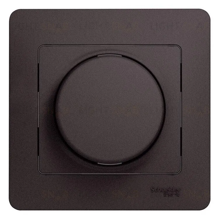 Светорегулятор поворотный Schneider Electric Glossa от 60 до 300 Вт. для ламп накаливания и галогенных ламп, графит GSL001334 GSL001334