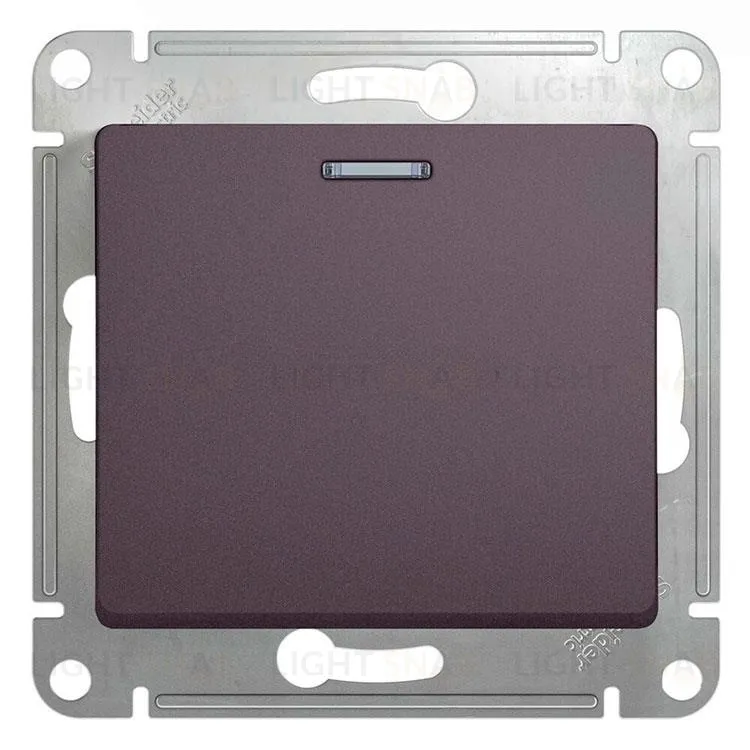 Выключатель одноклавишный с подсветкой Schneider Electric Glossa сиреневый туман GSL001413 GSL001413