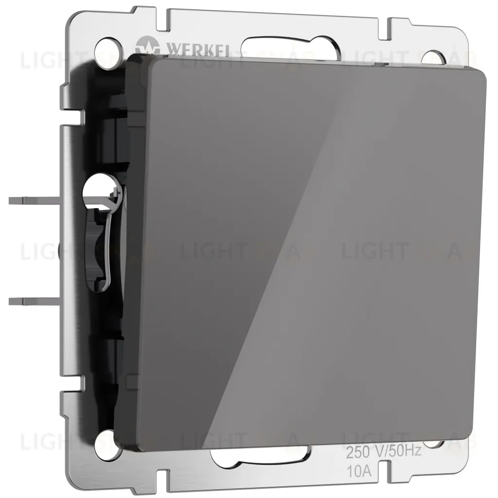 Выключатель одноклавишный проходной Werkel 10A/250В (из 2-х мест), графит акрил a064079 a064079