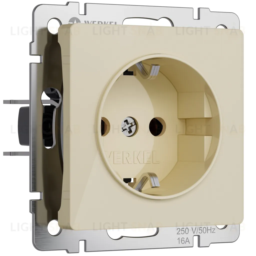 Розетка с заземлением Werkel 16A/250В, винтовой зажим, айвори акрил a064060 a064060