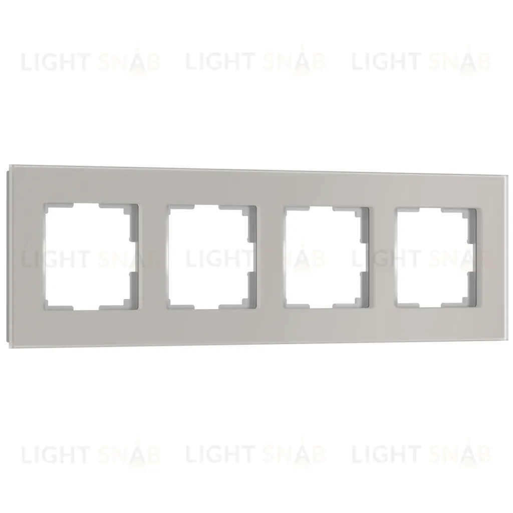 Рамка четверная Werkel Senso дымчатый, стекло soft-touch a067418 a067418