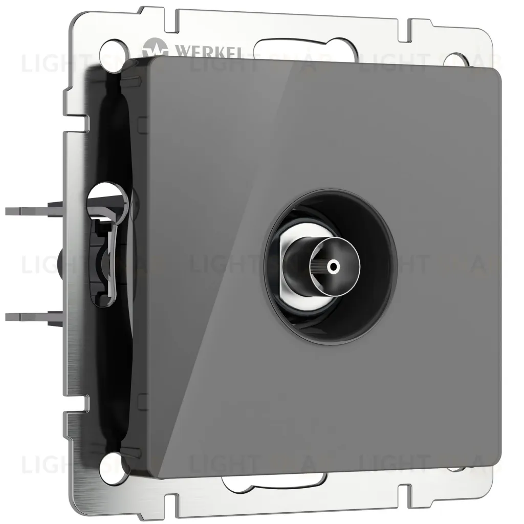 ТВ-розетка оконечная Werkel графит акрил a064096 a064096