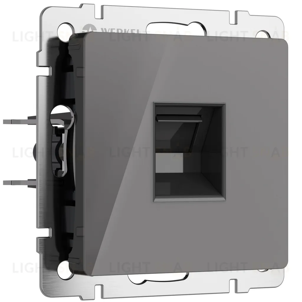 Интернет розетка одинарная Werkel 5 категории RJ-45 графит акрил a064095 a064095