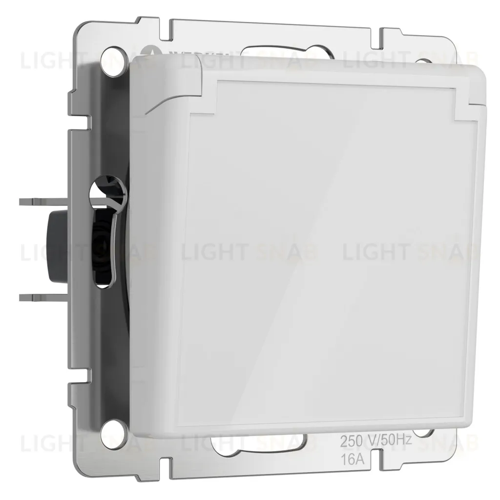 Розетка влагозащищенная с заземлением с защитной крышкой и шторками Werkel 16A/250В, винтовой зажим, белый акрил a064013 a064013