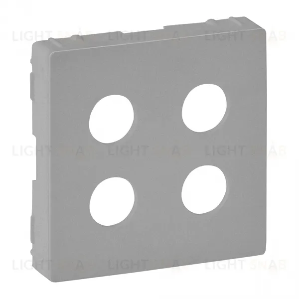 Valena Life. Лицевая панель для аудиорозетки ”банан” двойной. Алюминий 755292 755292