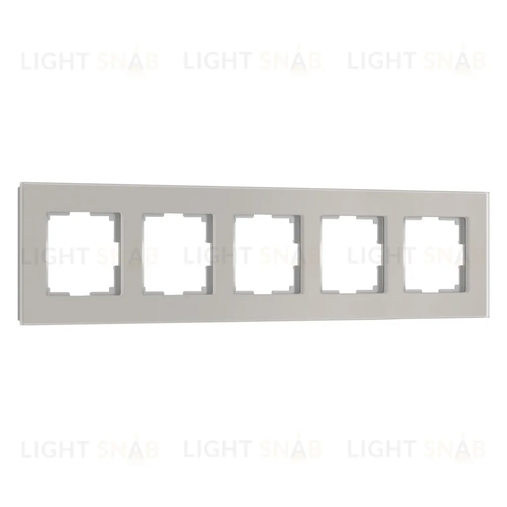 Рамка пятерная Werkel Senso дымчатый, стекло soft-touch a069971 a069971