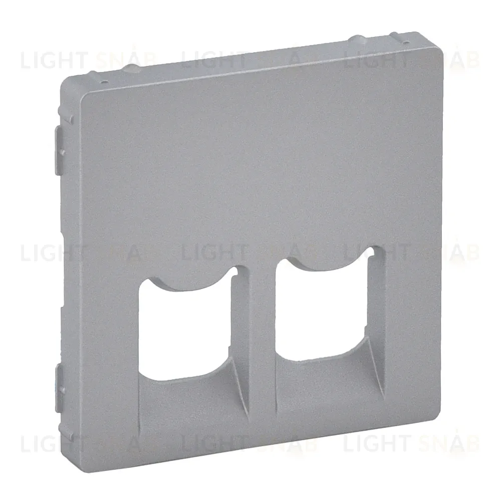 Valena Life Лицевая панель для 2-ных телефонных/компютерных розеток, Алюминий 755422 755422