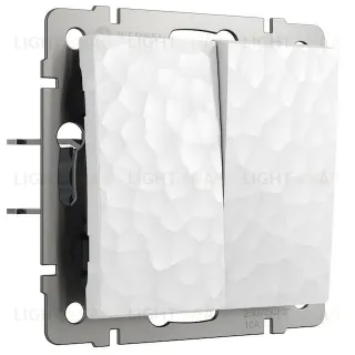 Выключатель двухклавишный проходной Werkel Hammer 10A/250В (из 2-х мест) белый a052032 a052032