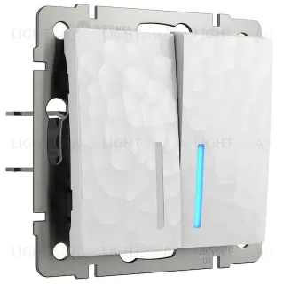 Выключатель двухклавишный с подсветкой Werkel Hammer 10A/250В белый a052034 a052034