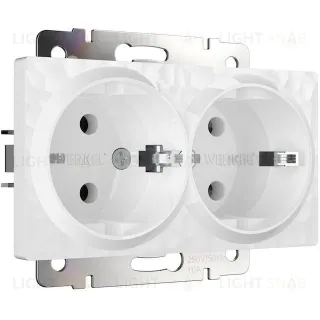 Розетка двойная с заземлением Werkel Hammer 16A/250В, винтовой зажим, белый a052019 a052019