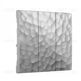 Выключатель трехклавишный Werkel Hammer 10A/250В серебряный a051131+Клавиша Werkel для трехклавишного выключателя серебряный hammer a051131 + a052089