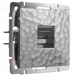 Телефонная розетка одинарная Werkel Hammer RJ-11 серебряный a051123+Накладка Werkel для RJ-11 серебряный hammer a051123 + a052070