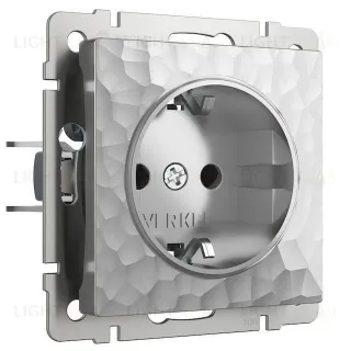 Розетка с заземлением и шторками Werkel Hammer 16A/250В, винтовой зажим, серебряный a052076 a052076