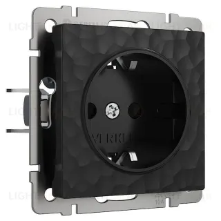Розетка с заземлением Werkel Hammer 16A/250В, винтовой зажим, черный a052049 a052049