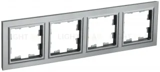 Рамка четверная IEK Brite сталь BR-M42-K46 BR-M42-K46