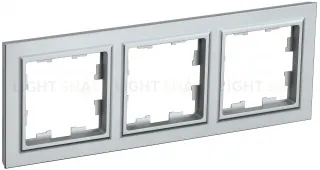 Рамка тройная IEK Brite алюминий BR-M32-K47 BR-M32-K47