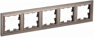 Рамка пятерная IEK Brite темная бронза BR-M52-K45 BR-M52-K45