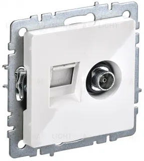 Розетка TV и интернет розетка RJ 45, 5 кат. IEK Brite, белый BR-AK20-1-K01 BR-AK20-1-K01
