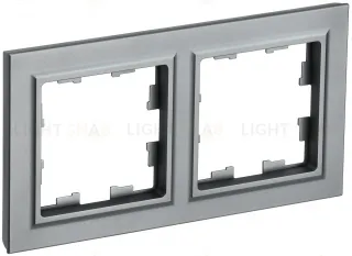 Рамка двойная IEK Brite сталь BR-M22-K46 BR-M22-K46