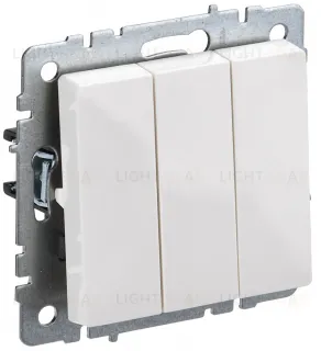 Выключатель трехклавишный IEK Brite, 10A/250В, белый BR-V30-0-10-K01 BR-V30-0-10-K01