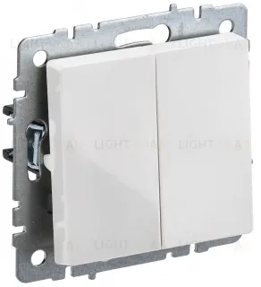Выключатель двухклавишный IEK Brite, 10A/250В, белый BR-V20-0-10-K01 BR-V20-0-10-K01