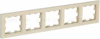Рамка пятерная IEK Brite бежевый BR-M52-K10 BR-M52-K10