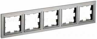 Рамка пятерная IEK Brite сталь BR-M52-K46 BR-M52-K46