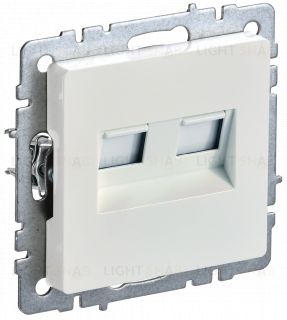 Розетка интернет двойная RJ45 кат.6 IEK Brite жемчужный BR-K20-2-K36 BR-K20-2-K36