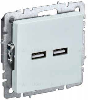 Розетка USB двойная A+A 5В 3,1А IEK Brite жемчужный BR-U21-D31-K36 BR-U21-D31-K36