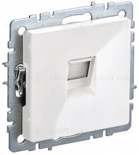 Розетка компьютерная одинарная 6 кат., IEK Brite, 10A/250В, белый BR-K10-2-K01 BR-K10-2-K01