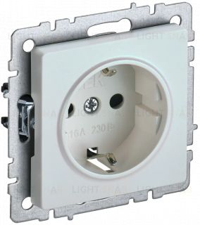 Розетка с заземлением со шторками IEK Brite, 16A/250В, жемчужный BR-R14-16-K36 BR-R14-16-K36