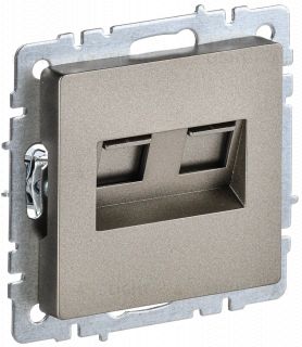 Розетка компьютерная двойная 5е кат., IEK Brite, 10A/250В, шампань BR-K20-1-K37 BR-K20-1-K37