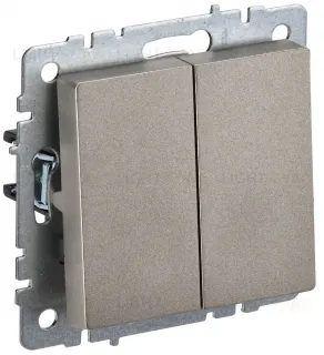 Выключатель двухклавишный IEK Brite, 10A/250В, шампань BR-V20-0-10-K37 BR-V20-0-10-K37