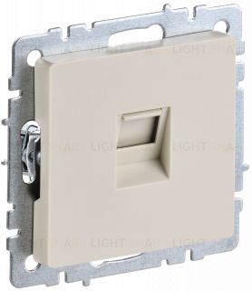 Розетка интернет одинарная RJ45 кат.6 IEK Brite бежевый BR-K10-2-K10 BR-K10-2-K10