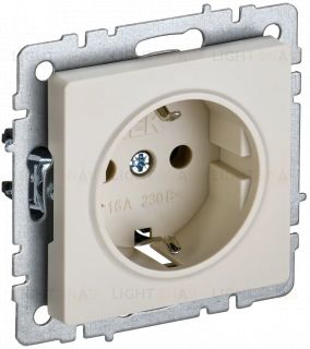 Розетка с заземлением со шторками IEK Brite, 16A/250В, бежевый BR-R14-16-K10 BR-R14-16-K10