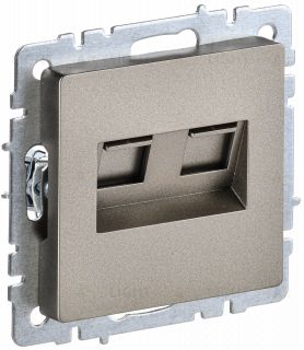 Розетка интернет двойная RJ45 кат.6 IEK Brite шампань BR-K20-2-K37 BR-K20-2-K37