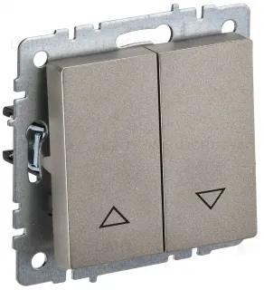 Выключатель двухклавишный самовозвратный управления жалюзи IEK Brite, шампань BR-V15-0-10-K37 BR-V15-0-10-K37