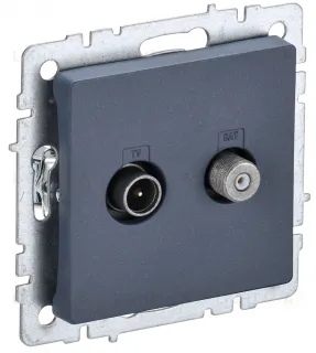 Розетка TV-SAT оконечная IEK Brite, маренго BR-AF20-O-K35 BR-AF20-O-K35