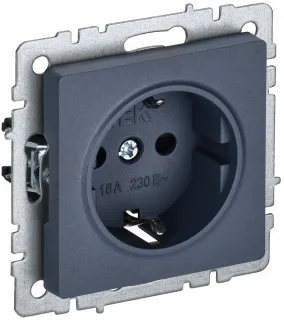 Розетка с заземлением IEK Brite, 16A/250В, маренго BR-R11-16-K35 BR-R11-16-K35