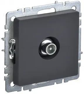 Розетка TV проходная IEK Brite, графит BR-A10-P-K53 BR-A10-P-K53