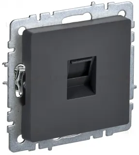 Розетка компьютерная одинарная 5е кат., IEK Brite, 10A/250В, графит BR-K10-1-K53 BR-K10-1-K53
