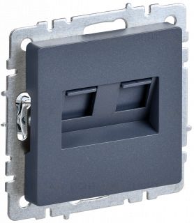 Розетка интернет двойная RJ45 кат.6 IEK Brite маренго BR-K20-2-K35 BR-K20-2-K35