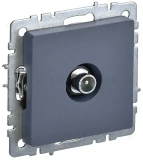 Розетка TV проходная IEK Brite, маренго BR-A10-P-K35 BR-A10-P-K35