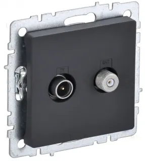 Розетка TV-SAT оконечная IEK Brite, графит BR-AF20-O-K53 BR-AF20-O-K53