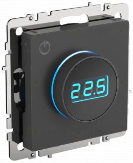 Термостат электронный с датчиком 2,4 м для теплых полов 16А, 3500Вт IEK Brite графит BR-RT11-K53 BR-RT11-K53